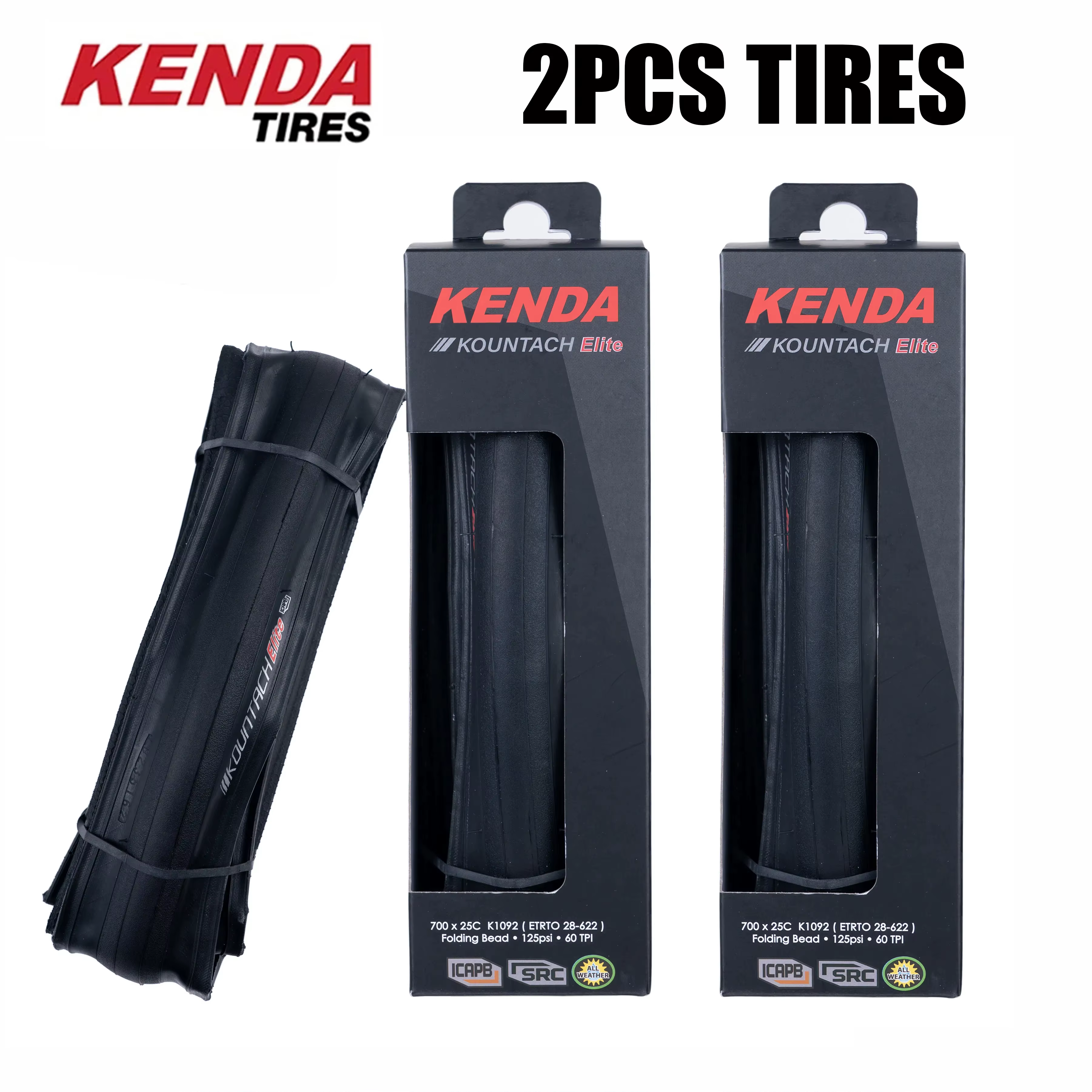 Kenda-Courroie de Protection Anti-Perforation pour Vélo de Route, Perle Pliante, K1092, 700x25C, 2 P