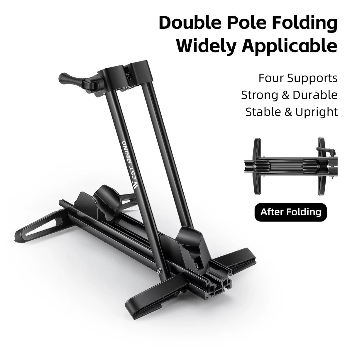 WEST BIKING-Support de stationnement pliable à double pôle T1 pour vélo, support de réparation pour 