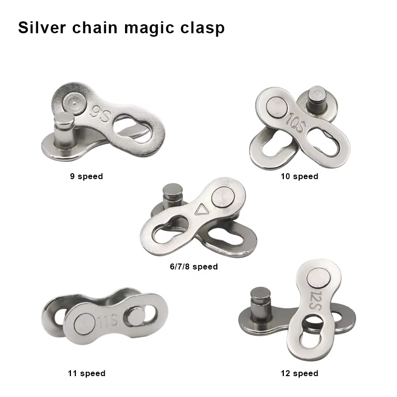 Joints de connecteur de maillon de chaîne de vélo, boutons magiques, pince à boucle de vérificateur 