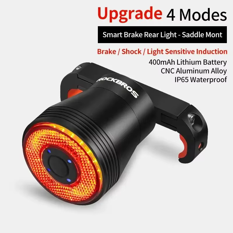 ROCKBROS vélo intelligent frein automatique détection lumière IPx6 étanche LED charge cyclisme feu a