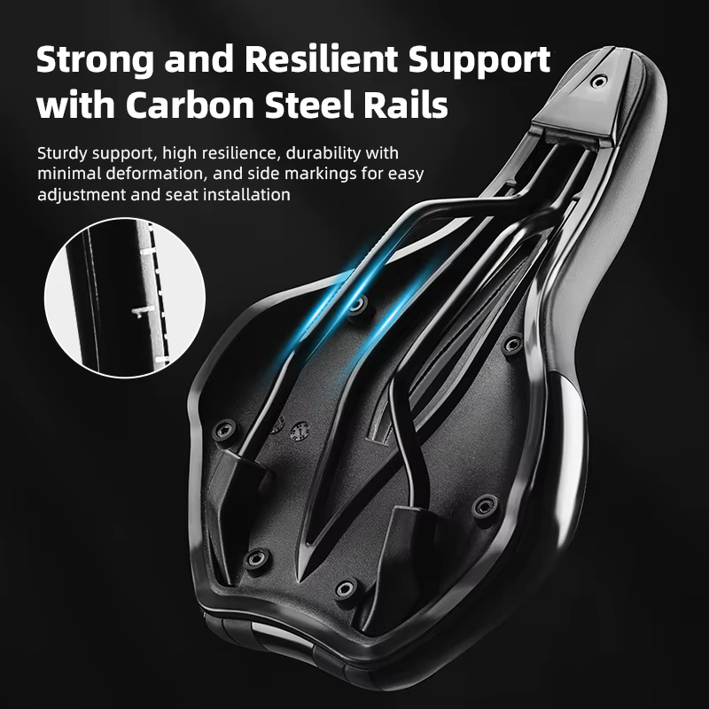 ROCKBROS selle de vélo creux respirant antichoc siège de cyclisme PU coussin en cuir antidérapant lé