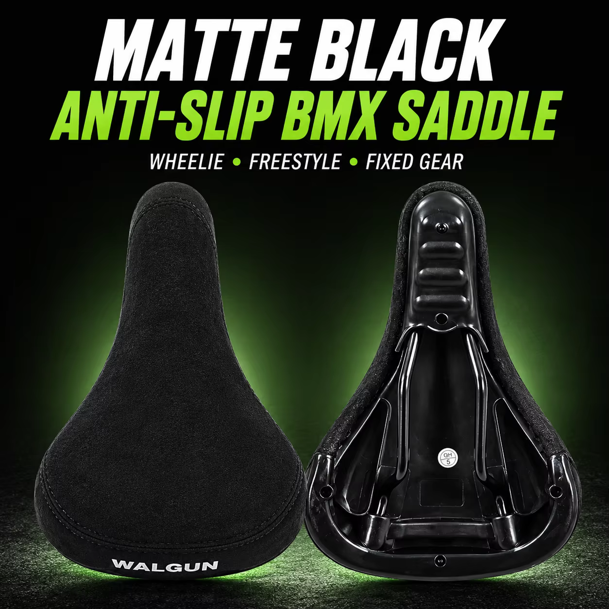 Selle de vélo WALGUN BMX Wheelie antidérapante, selle de vélo Freestyle à vitesse fixe, selle BMX po