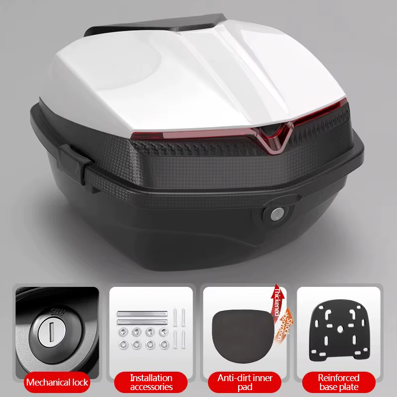 Coffre universel grande capacité pour trottinettes électriques, coffre arrière pour motos et boîte d