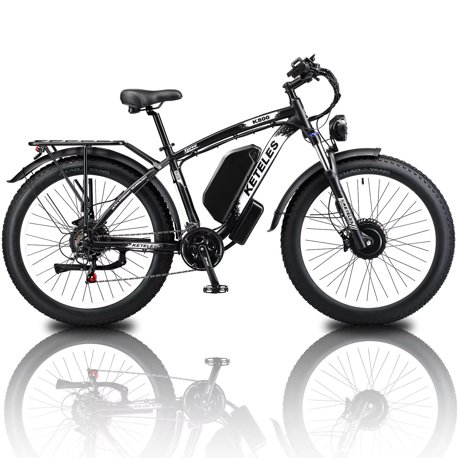 EllTELES-Vélo Électrique Hybride à Moteur K800 de 2000W pour Adulte, Bicyclette de Montagne de Neige