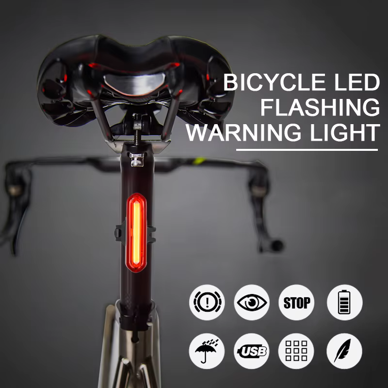 Feu arrière de vélo LED étanche, feu avant et arrière de vélo, Rechargeable par USB, pour équitation