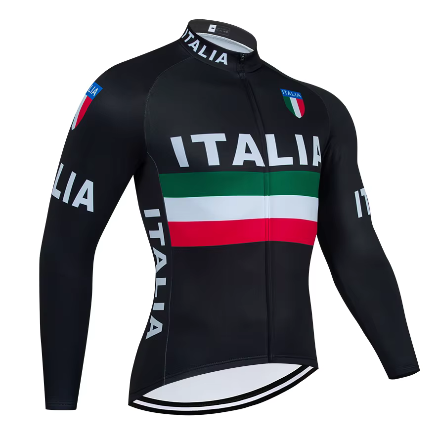 Ensemble de maillot et pantalon de cyclisme d'hiver, veste de vélo longue, fluide, équipe thermique,