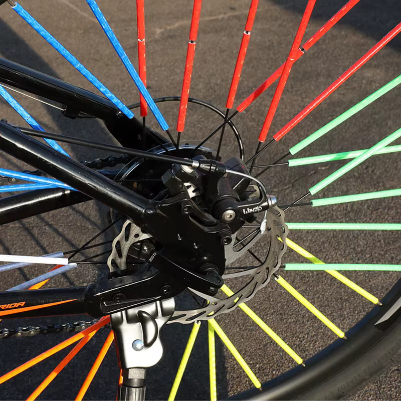 Rayons de roue de vélo 12 pièces/sac, autocollant réfléchissant, bande de Tube, voyant d'avertisseme