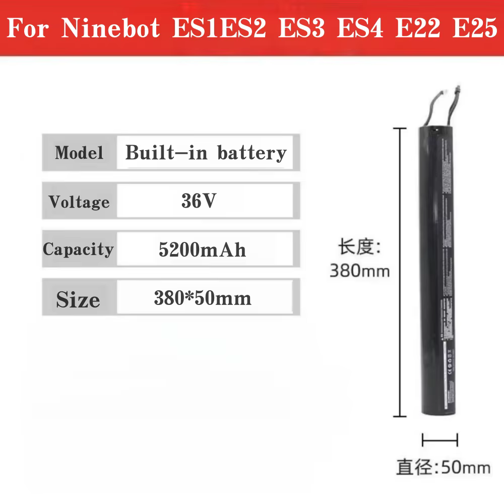 Batterie neuve 100% pour trottinette Ninebot Segway Es1 / ES2 / Es3 / Es4, compatible 36V 5200mAh