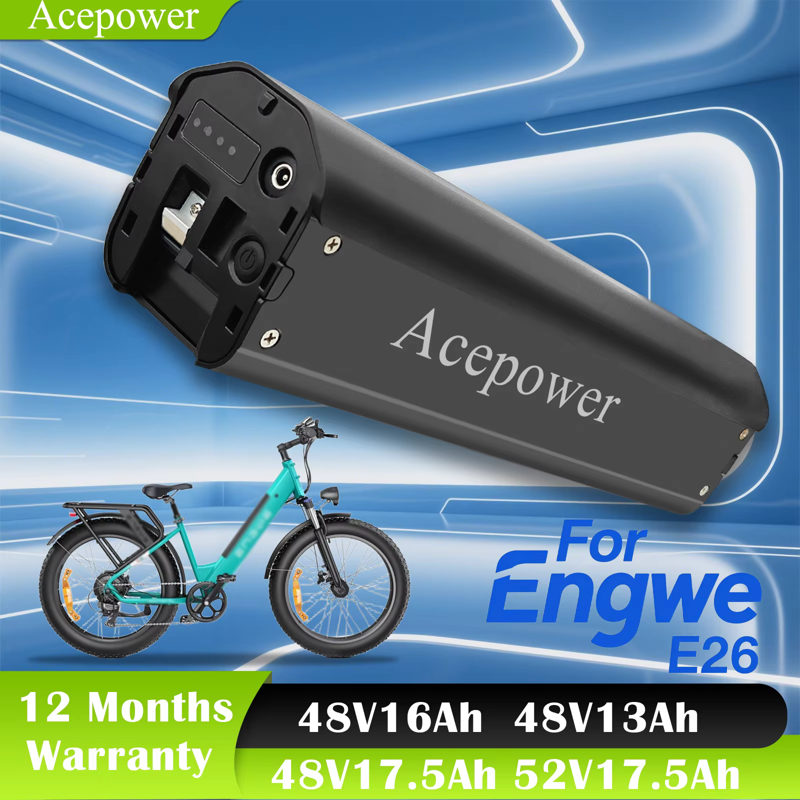 Pour batterie de vélo électrique Engwe E26 48V 13Ah 16Ah 17.5Ah 52V 17.5Ah pour batterie de remplace