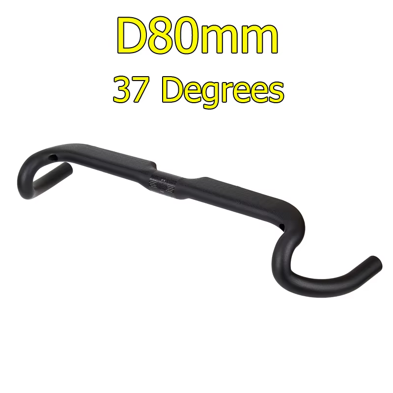 Guidon de vélo de route en carbone mat 37 Degrees Drop 80mm avec câblage entièrement intégré, ultral