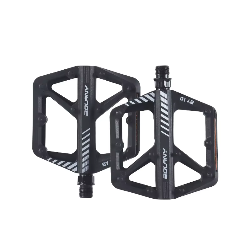 Pédales de vélo BOLANY en fibre de nylon, roulement double couche DU, design antidérapant à clous, a