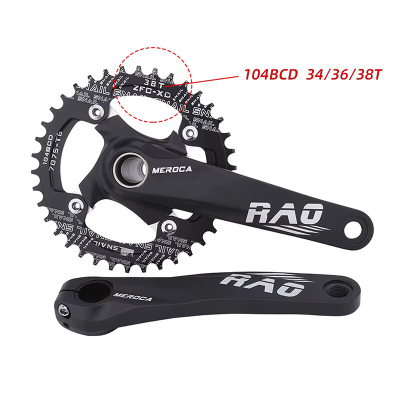 Vélo de montagne manivelle 170mm avec boîtier de pédalier 104BCD 34T 36T 38T vélo Chainring en allia