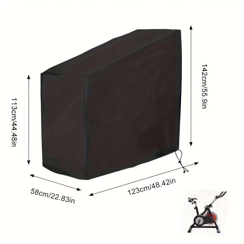 Housse de vélo d'exercice noire imperméable - Housse de protection durable pour équipement de sport 