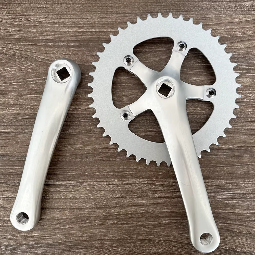 Pédalier de vélo Vintage à vitesse unique, engrenage fixe, argent, roue dentée de vélo de route, 170