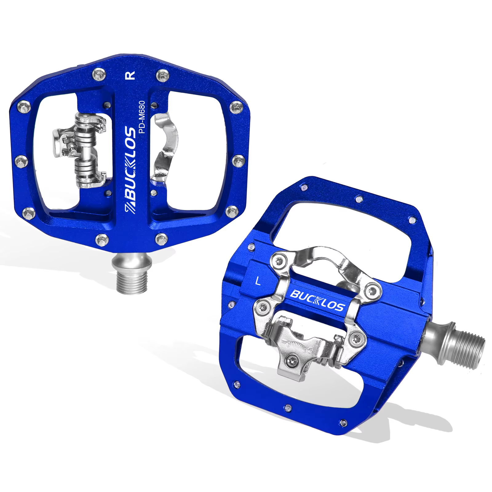 Pédales VTT BUCKLOS pour vélo, pédales plates à double fonction pour VTT, plateforme à clipser, péda