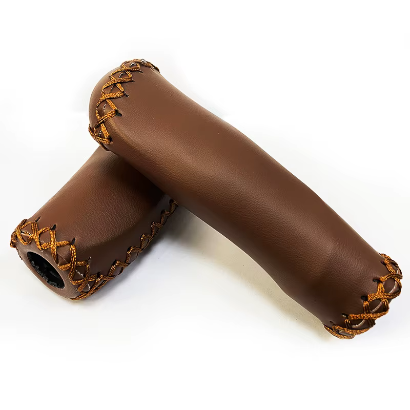 Guidon de vélo pliant calibre 22.2mm housse de guidon en cuir cousu couverture de poignée de vélo po