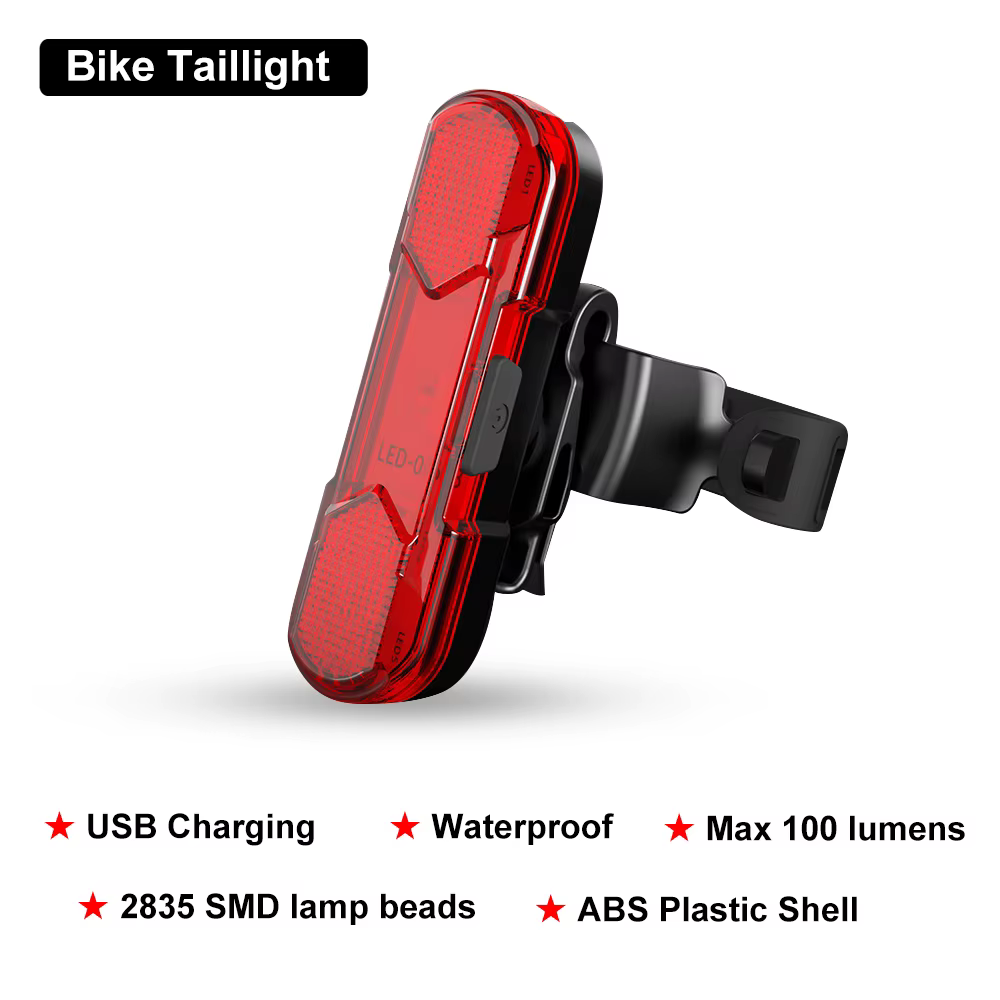 Feu arrière de vélo, Rechargeable par USB, étanche, pour la conduite de nuit, avertissement de sécur