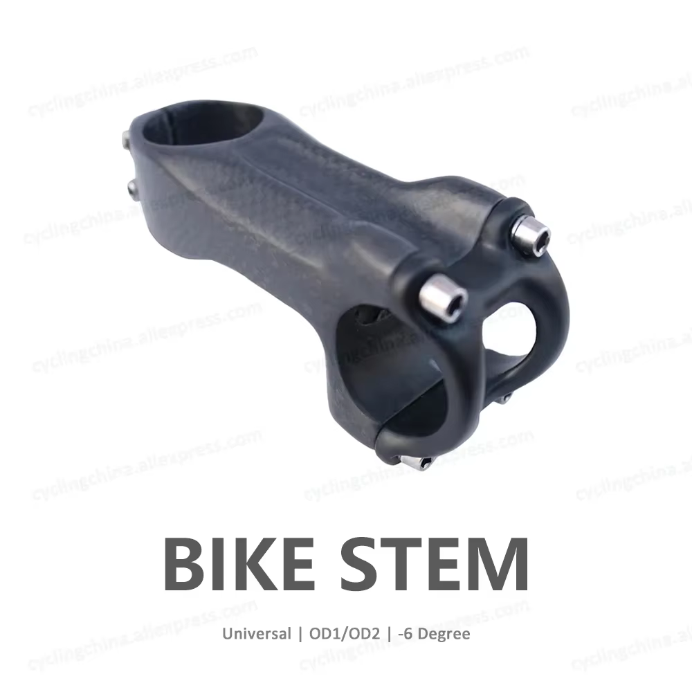 Tige de vélo en carbone brillant/mat 3K, sans Logo, 6 degrés OD1/OD2, pince de guidon de route/VTT, 