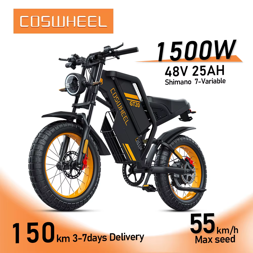 Vélo électrique avec gros pneus de 20 pouces, 2000W, 48V, 25Ah, D343