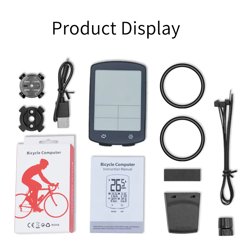 Ordinateur de vélo sans fil, odomètre, compteur de vitesse avec écran LCD grand, traqueur de démarra