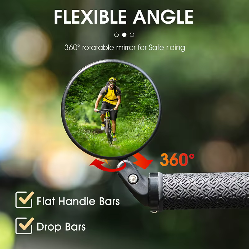 WEST BIKING Rétroviseur de vélo 360 ° Miroir de vélo à Rotation réglable, extrémité de barre de vé