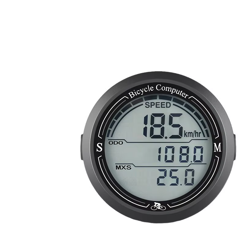 Compteur de vitesse étanche pour vélo, compteur de vitesse précis, grand écran LCD rond, rétroéclair