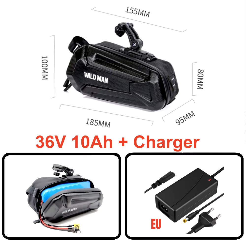 Batterie de vélo électrique 60V 52V 48V 36V 10Ah 12Ah, pack de batteries Li-ion étanche pour moto/sc