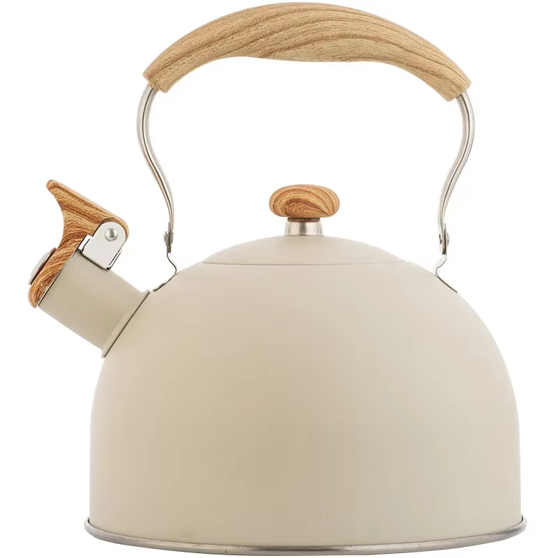 Bouilloire à sifflet en acier inoxydable, pour eau bouillante, théière de Camping, poignée pliante, 