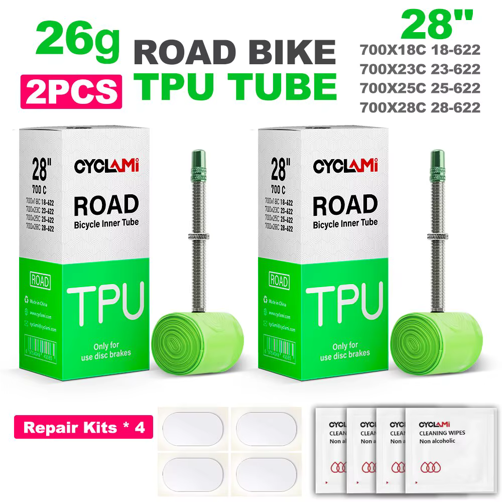 Chambre à air ultra-légère pour vélo 700C 18 25 28C, matériau TPU, 26 grammes, vélo de route, assuje