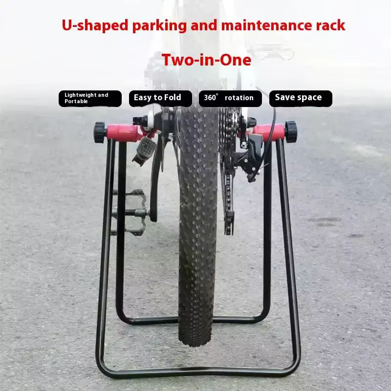Support de stationnement vertical triangulaire pour vélo, support de réparation en U pour vélo de ro
