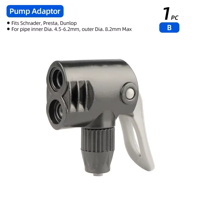 Pompe à main en plastique Schrader/Presta pour vélo de route et VTT, adaptateur de buse pour gonfleu