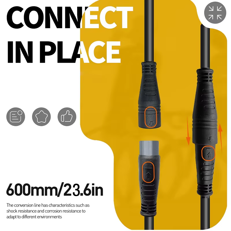 Câble d'extension étanche pour moteur de vélo électrique, 9 broches, 1000W, 60cm