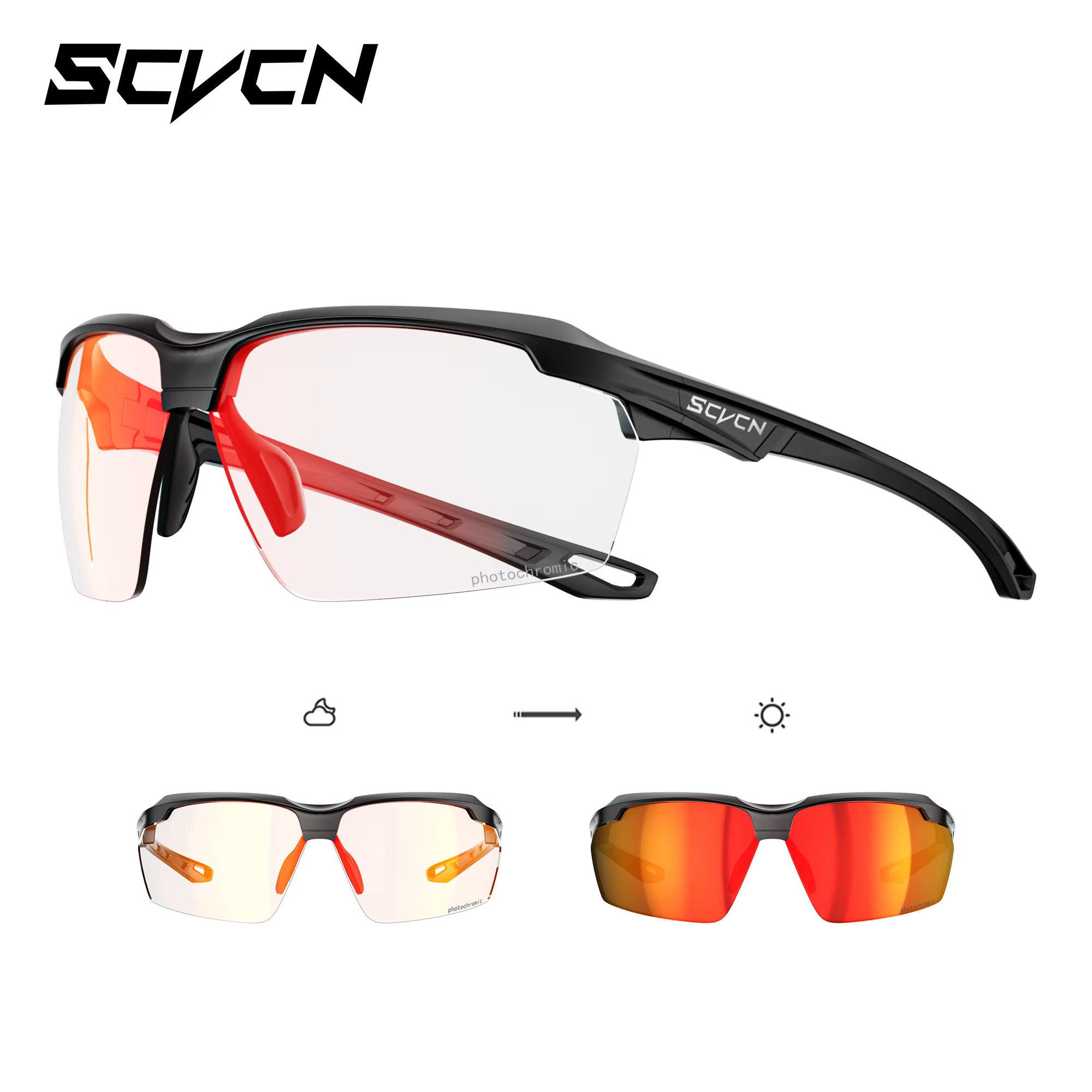SCVCN lunettes de soleil de cyclisme photochromiques lunettes de vélo vélo de montagne randonnée Gol