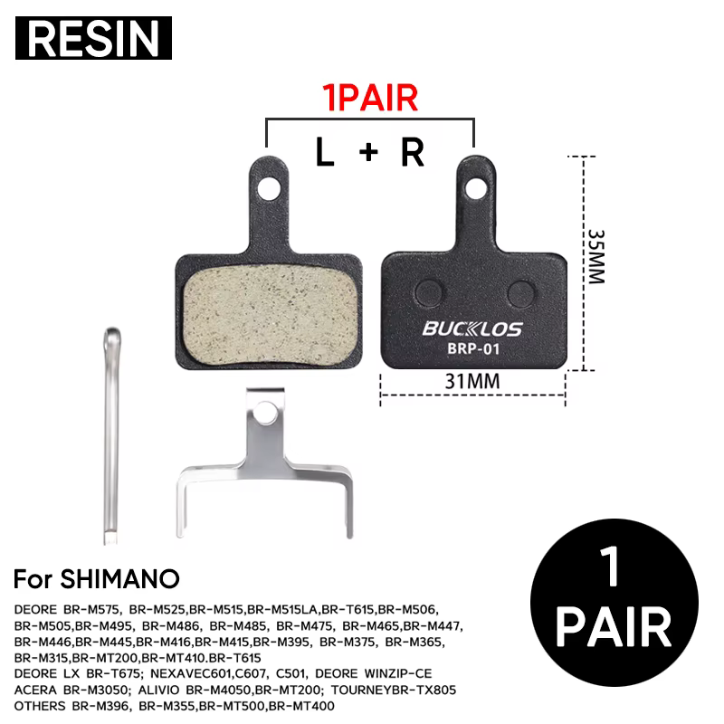 BUCKLOS plaquettes de frein de vélo plaquettes de disque en résine pour SHIMANO B01S résistant à l'u