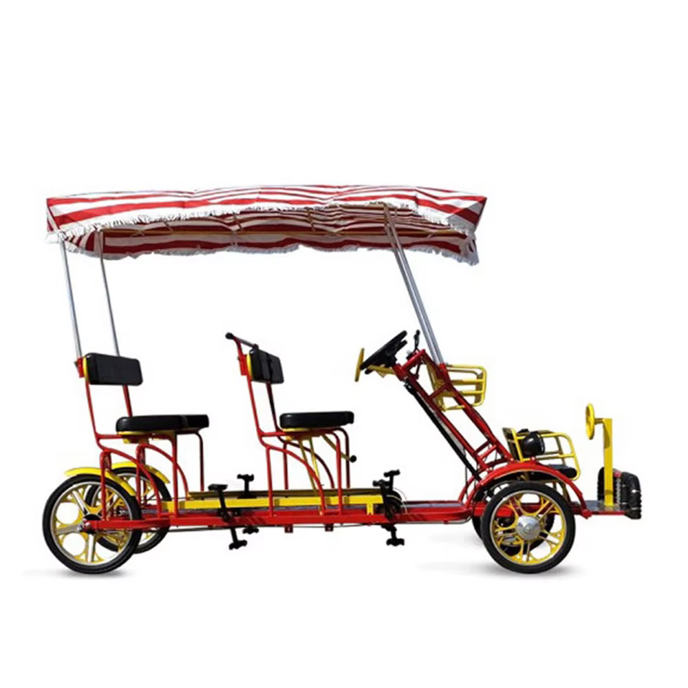 Vélo électrique de chargement familial, galerie de toit pour vélo, véhicule de tourisme Quadricycl a