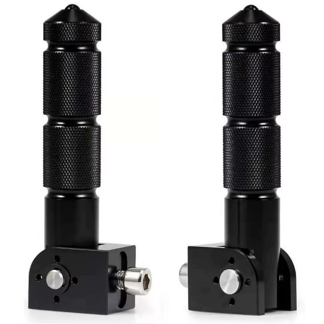 Repose-pieds pliables en aluminium de 8 mm, pédales de support arrière CNC, 90 ° Repose-pieds plia