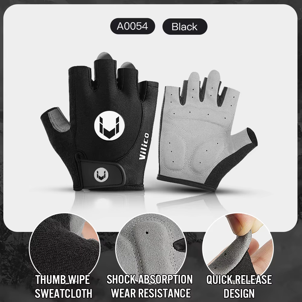 Gants de cyclisme antidérapants à demi-doigts, gants de vélo VTT, gants de vélo pour hommes et femme