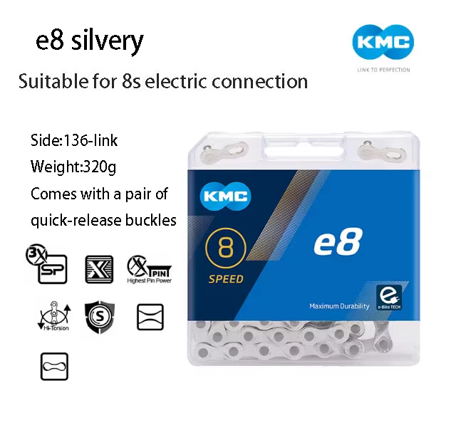 KMC e-bike 8s \ 9s \ 10s \ 11s \ 12s série chaîne de vélo électrique haute résistance en acier ténac