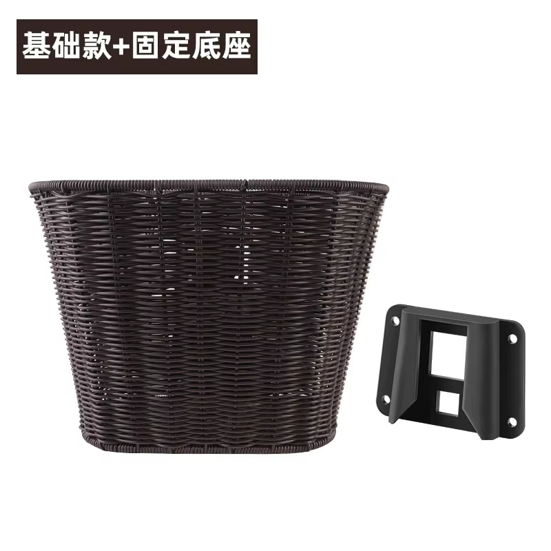 Panier de vélo tissé amovible panier de vélo avant rétro pour vélo pliant brompton ou dahon
