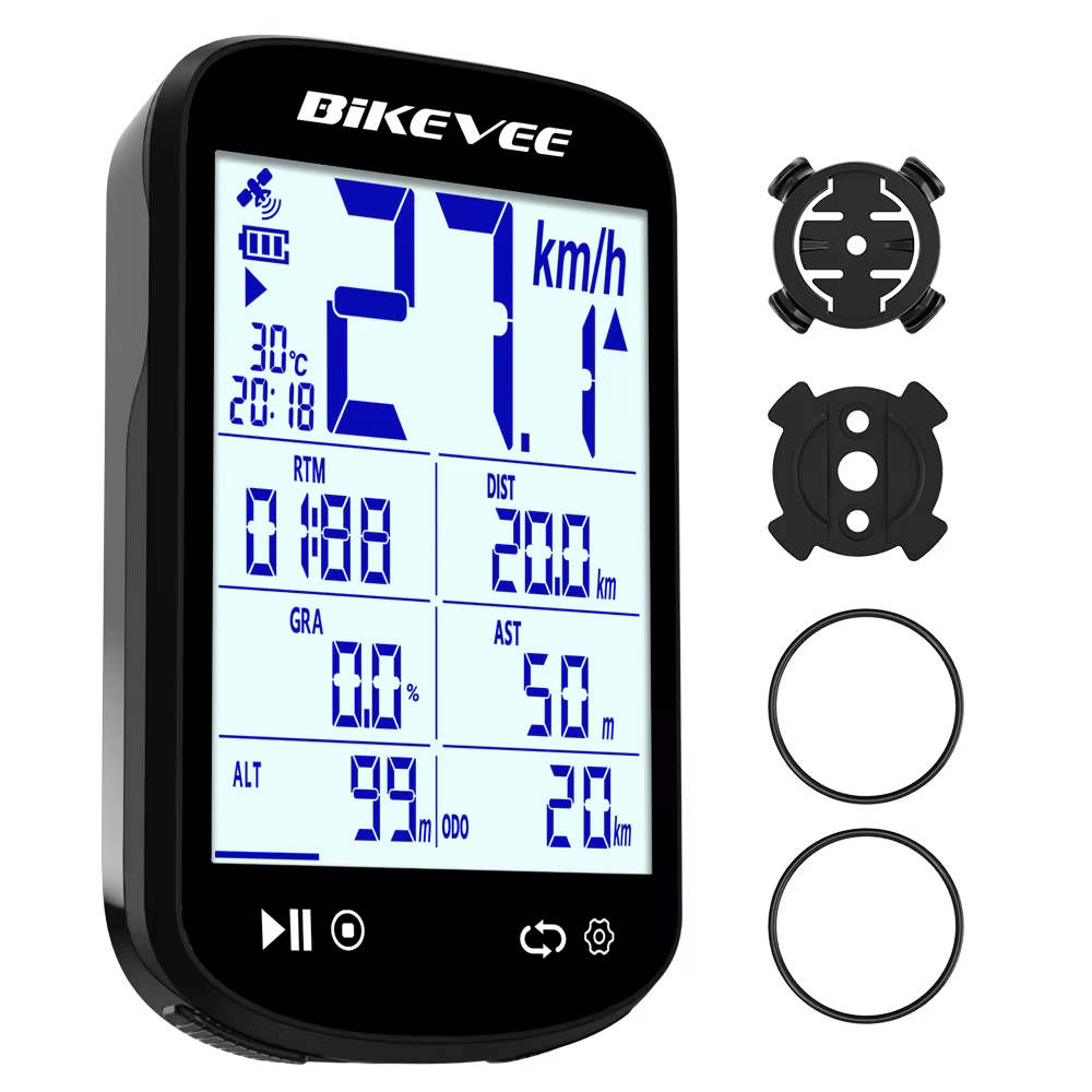 Ordinateur de vélo intelligent multifonctionnel sans fil Bluetooth GPS avec écran LCD grand format d
