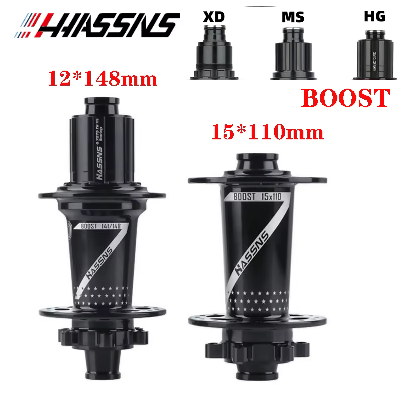 HASSNS PRO7-Moyeu de vélo Boost, VTT, 4 roulements scellés, 12x148mm, 15x110mm, 32H, 120T, HG, XD, M