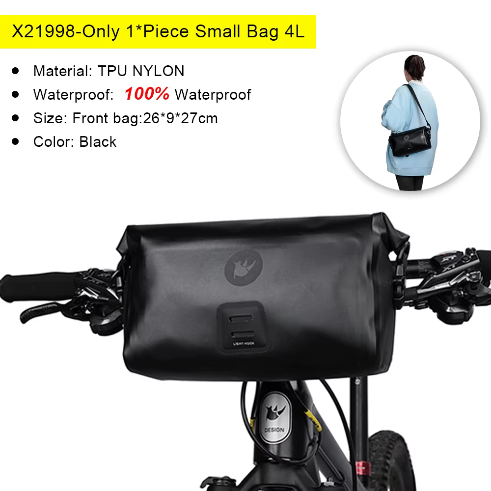 Rhinowalk Sac de Guidon de Vélo 4L-12L Étanche 2 Pièces Panier Avant Sac De Cyclisme VTT Vélo Cadre 