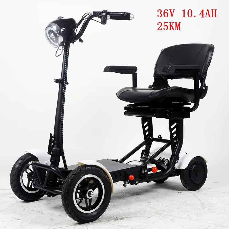 36V 500W double moteur pliant 4 roues Scooter électrique pour personnes âgées grand siège 10 pouces 