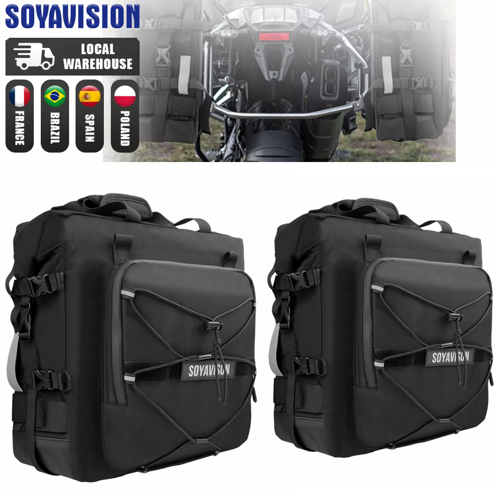 Accessoires de moto cadre barres de sécurité sac sacoche 20L universel côté siège arrière sac Pack v