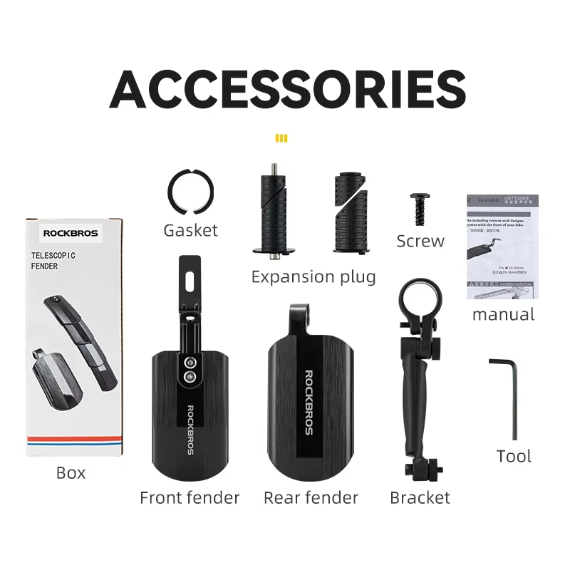 ROCKBROS – garde-boue universel pour vélo, garde-boue allongé pour roues avant et arrière, accessoir