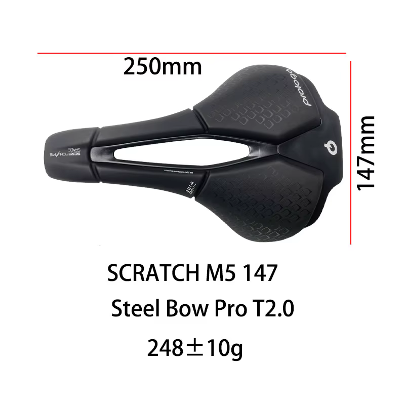 Prologo-Selle courte en antarctique Scratch M5 pour homme, vélo de route creux, avant, 250x140mm, 25