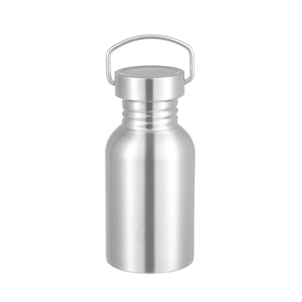 Bouteille d'eau de vélo en acier inoxydable, sport, Fitness, paroi unique, couvercle en bambou anti-