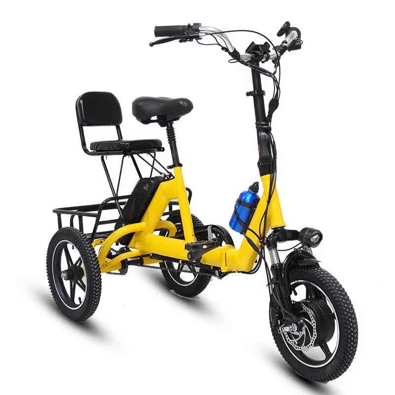 Mini Tricycle électrique pliable pour adultes, pour 2 personnes, 48v, vélo électrique familial, Fatb
