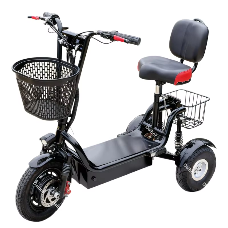 Scooter électrique pliable à 3 roues pour adultes, pneus larges de 10 pouces, petit Tricycle électri