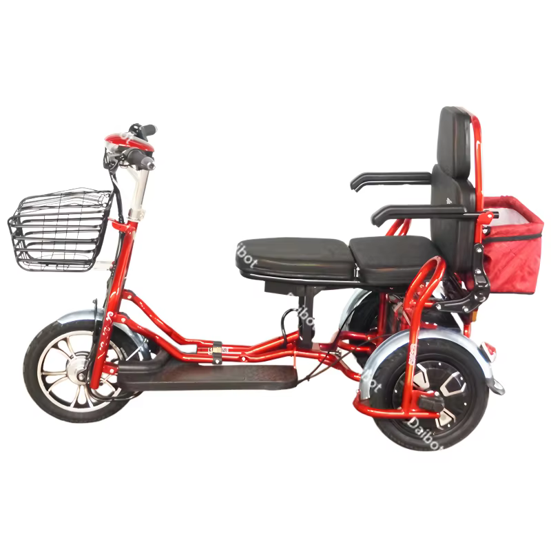 Tricycle électrique pliant pour personnes âgées, avec siège passager, 350W, 48V, famille, 3 roues, S